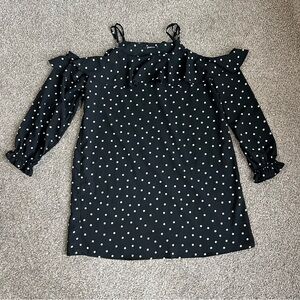 Gina Tricot NWT Black & White Polka Dot Off The Shoulder Dress, Size 42